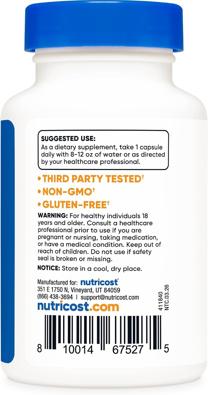 image:imageNutricost Tudca 250mg 60 Capsules Tauroursodeoxycholic Acid Gluten Free