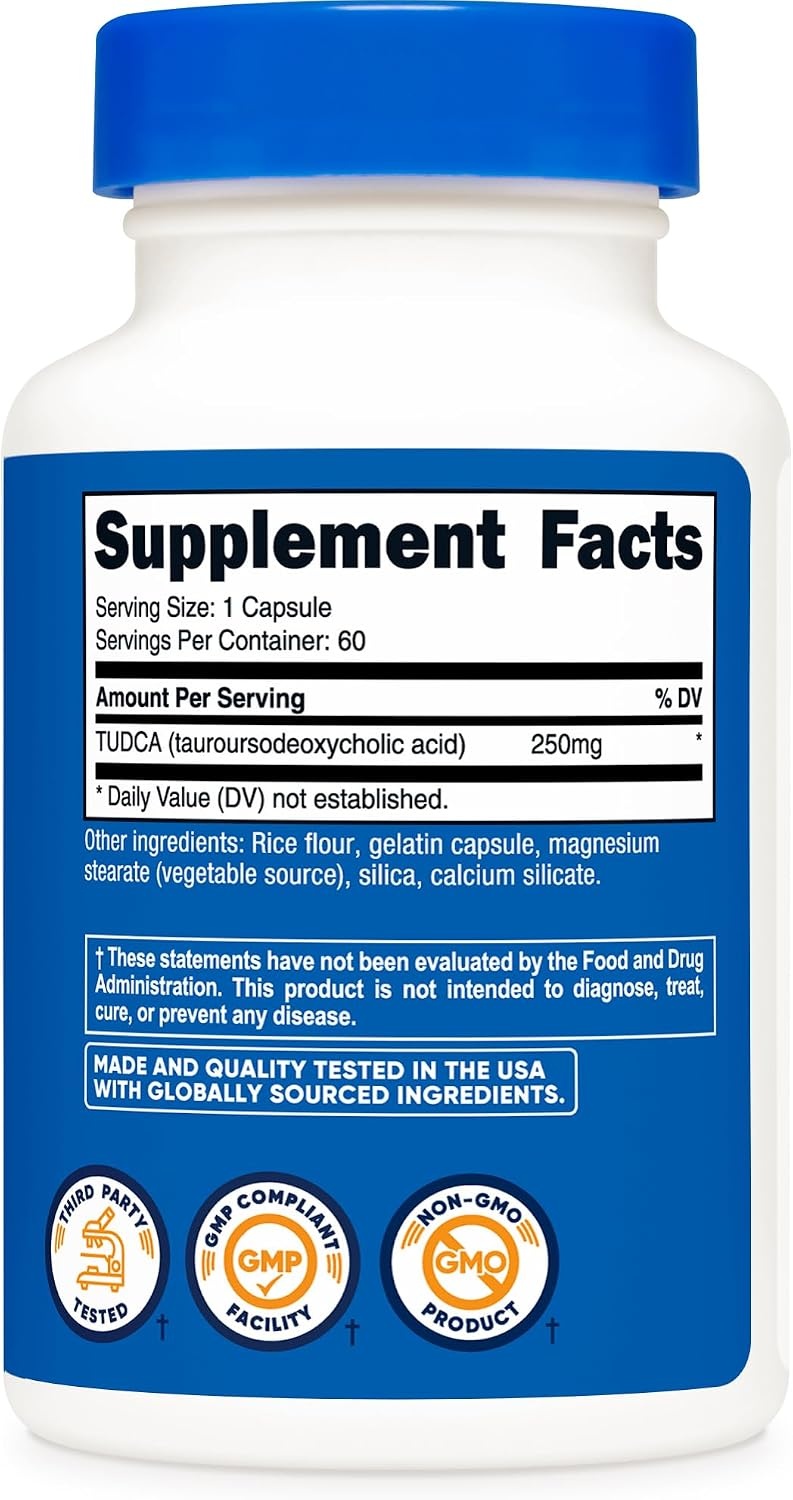 image:imageNutricost Tudca 250mg 60 Capsules Tauroursodeoxycholic Acid Gluten Free
