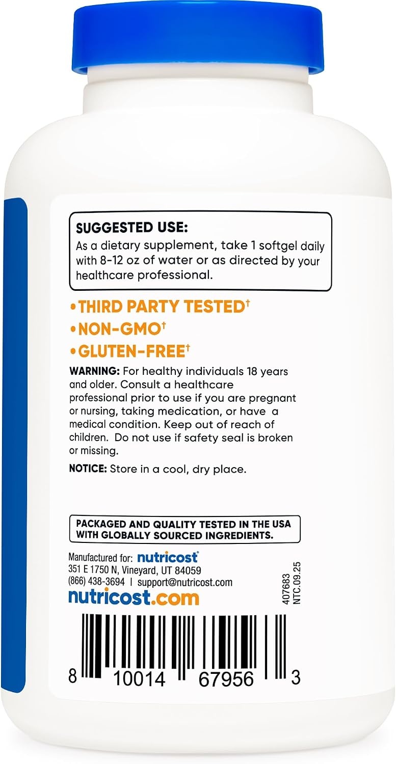 image:imageNutricost Vitamin E 400 IU 240 Softgel Capsules Gluten Free NonGMO240 Count Pack of 1