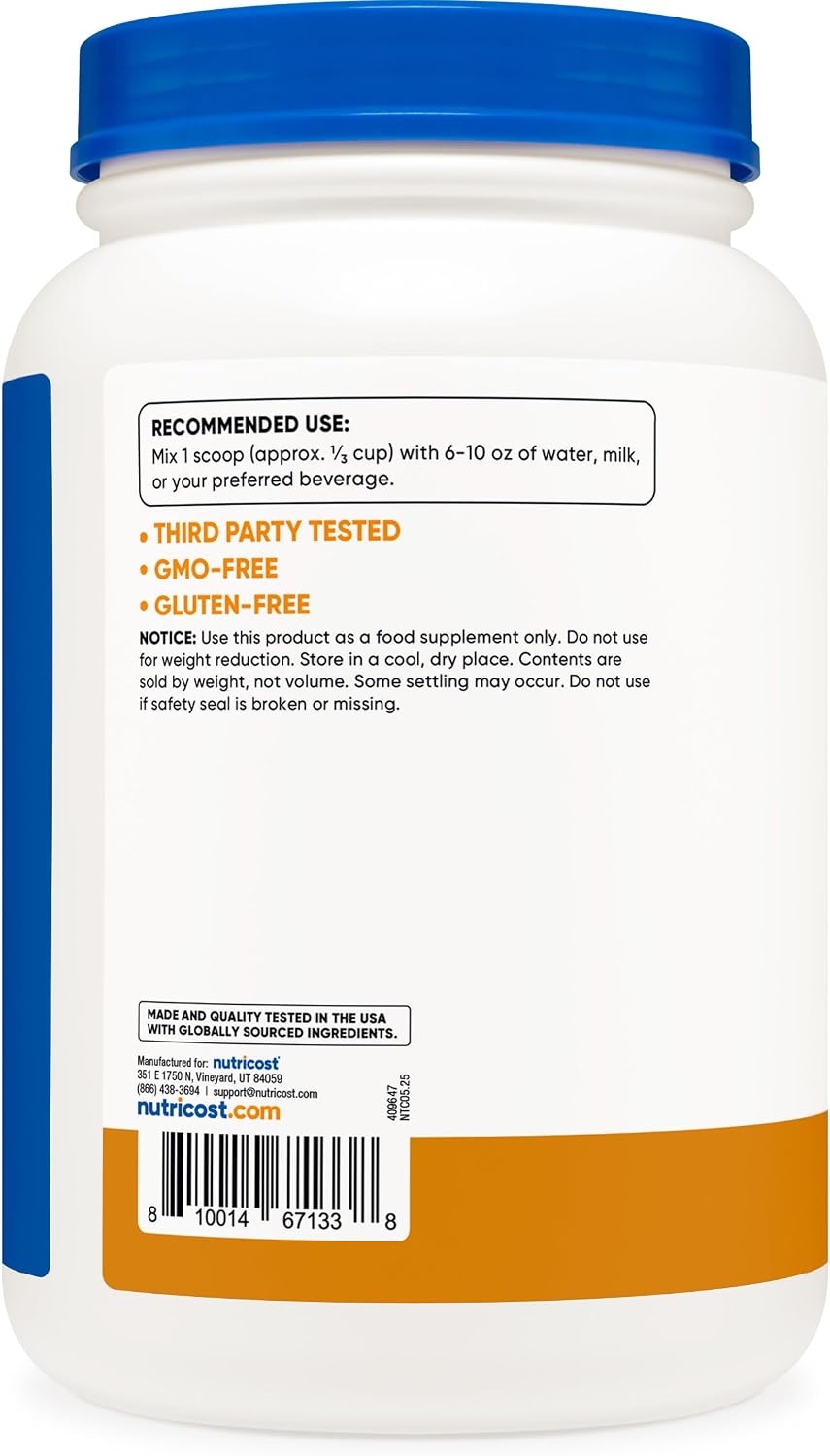 image:imageNutricost Whey Protein Concentrate Powder Unflavored 5 LBChoc Peanut Butter