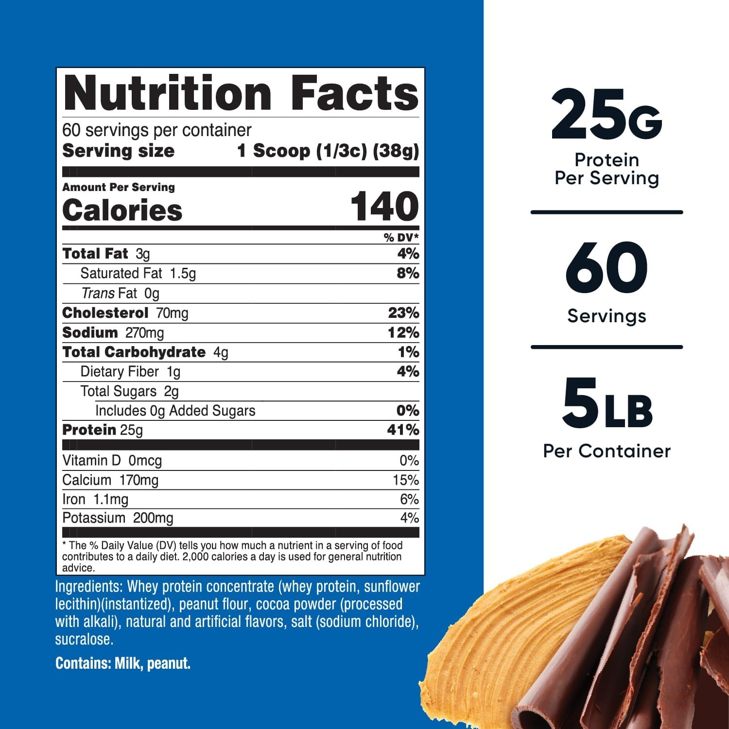image:imageNutricost Whey Protein Concentrate Powder Unflavored 5 LBChoc Peanut Butter