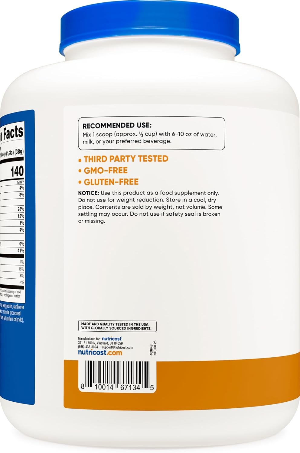 image:imageNutricost Whey Protein Concentrate Powder Unflavored 5 LBChoc Peanut Butter