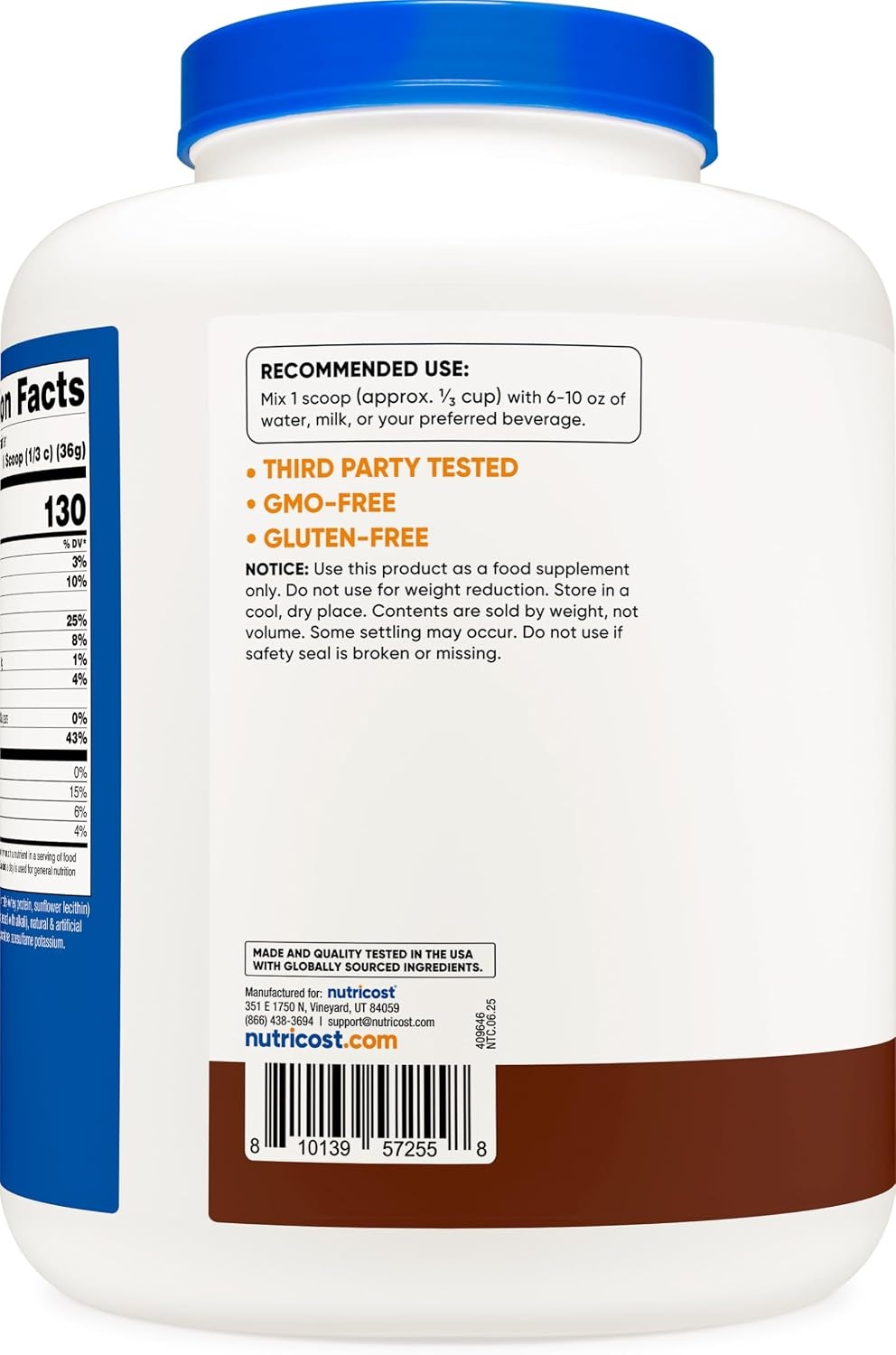 image:imageNutricost Whey Protein Concentrate Powder Unflavored 5 LBChocolate