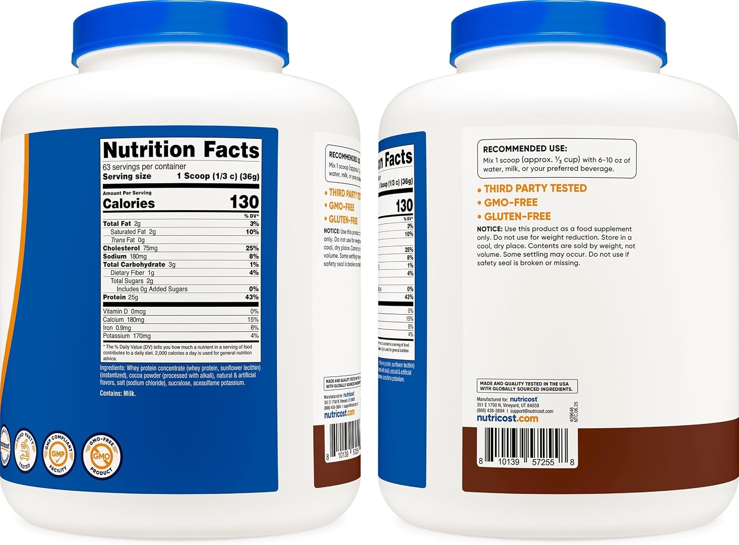 image:imageNutricost Whey Protein Concentrate Powder Unflavored 5 LBChocolate