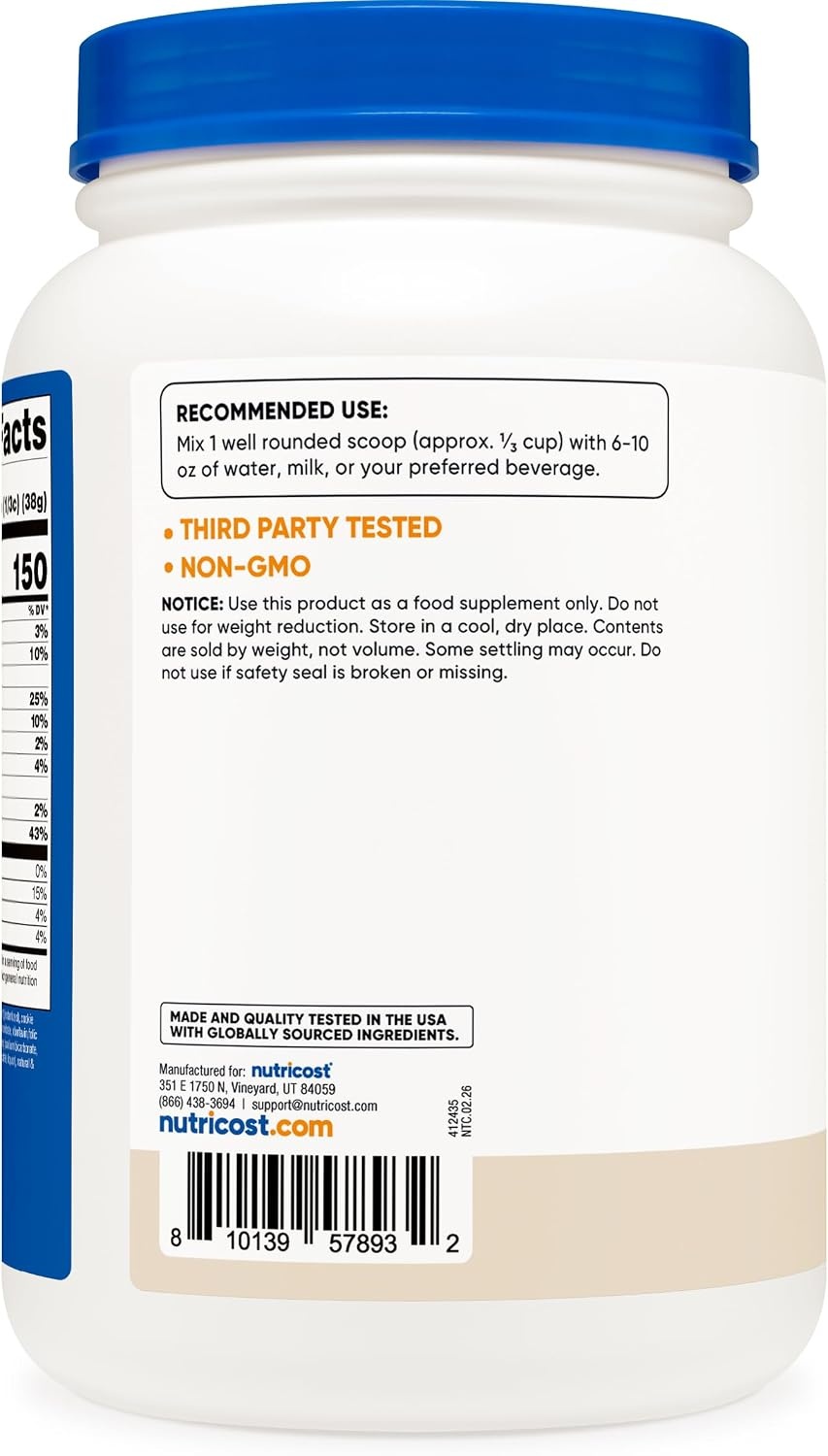 image:imageNutricost Whey Protein Concentrate Powder Unflavored 5 LBCookies Cream