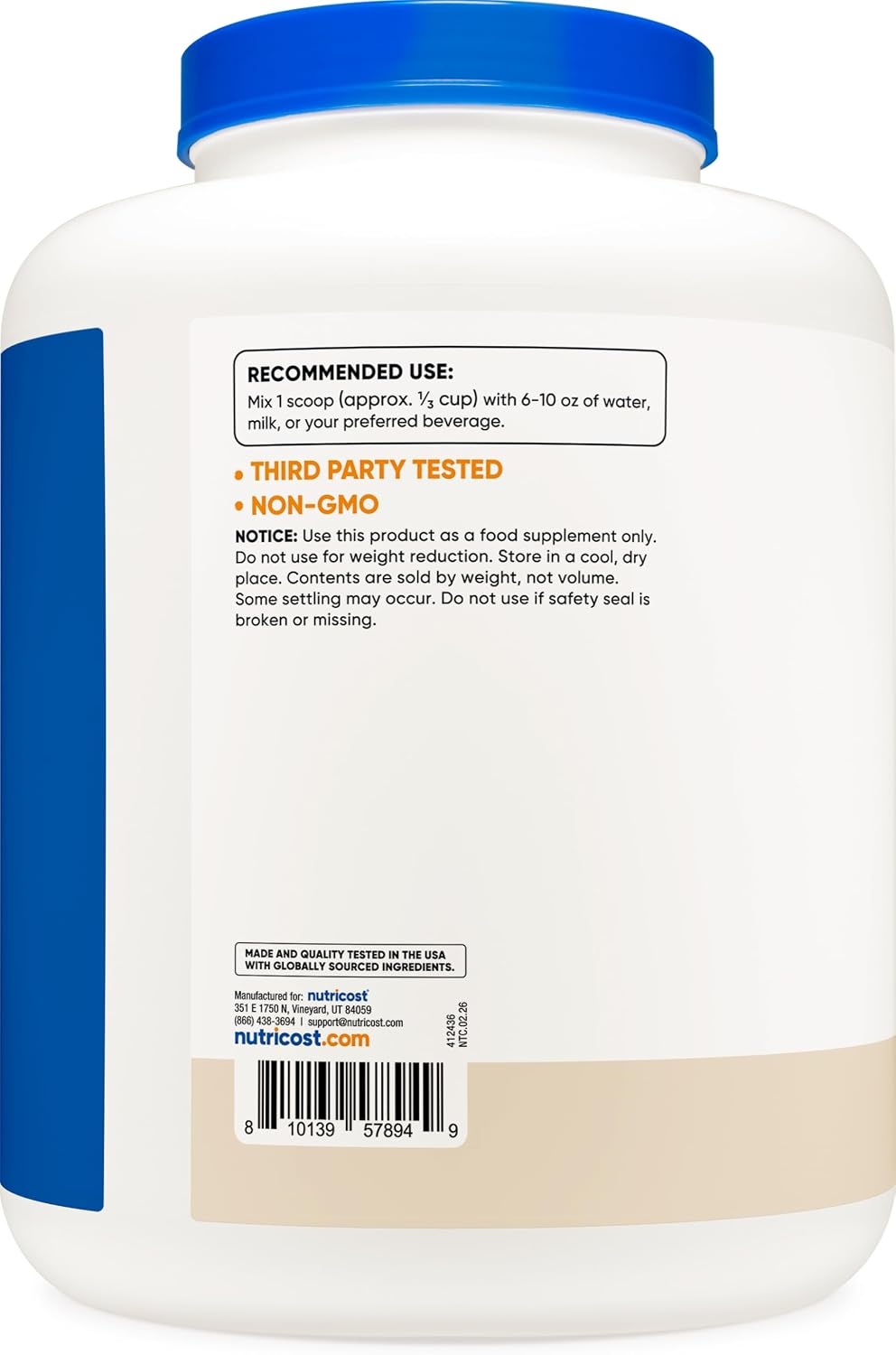 image:imageNutricost Whey Protein Concentrate Powder Unflavored 5 LBCookies Cream