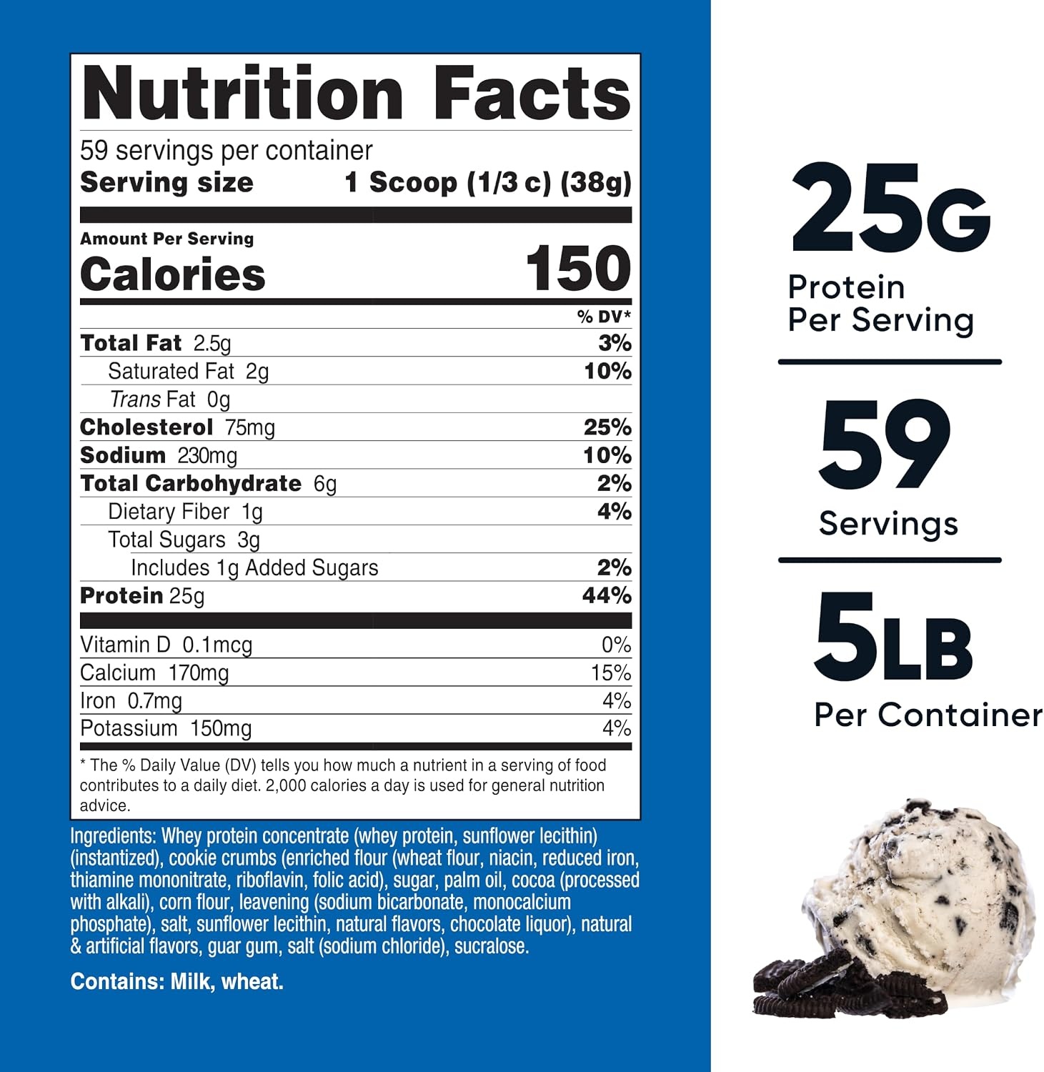 image:imageNutricost Whey Protein Concentrate Powder Unflavored 5 LBCookies Cream