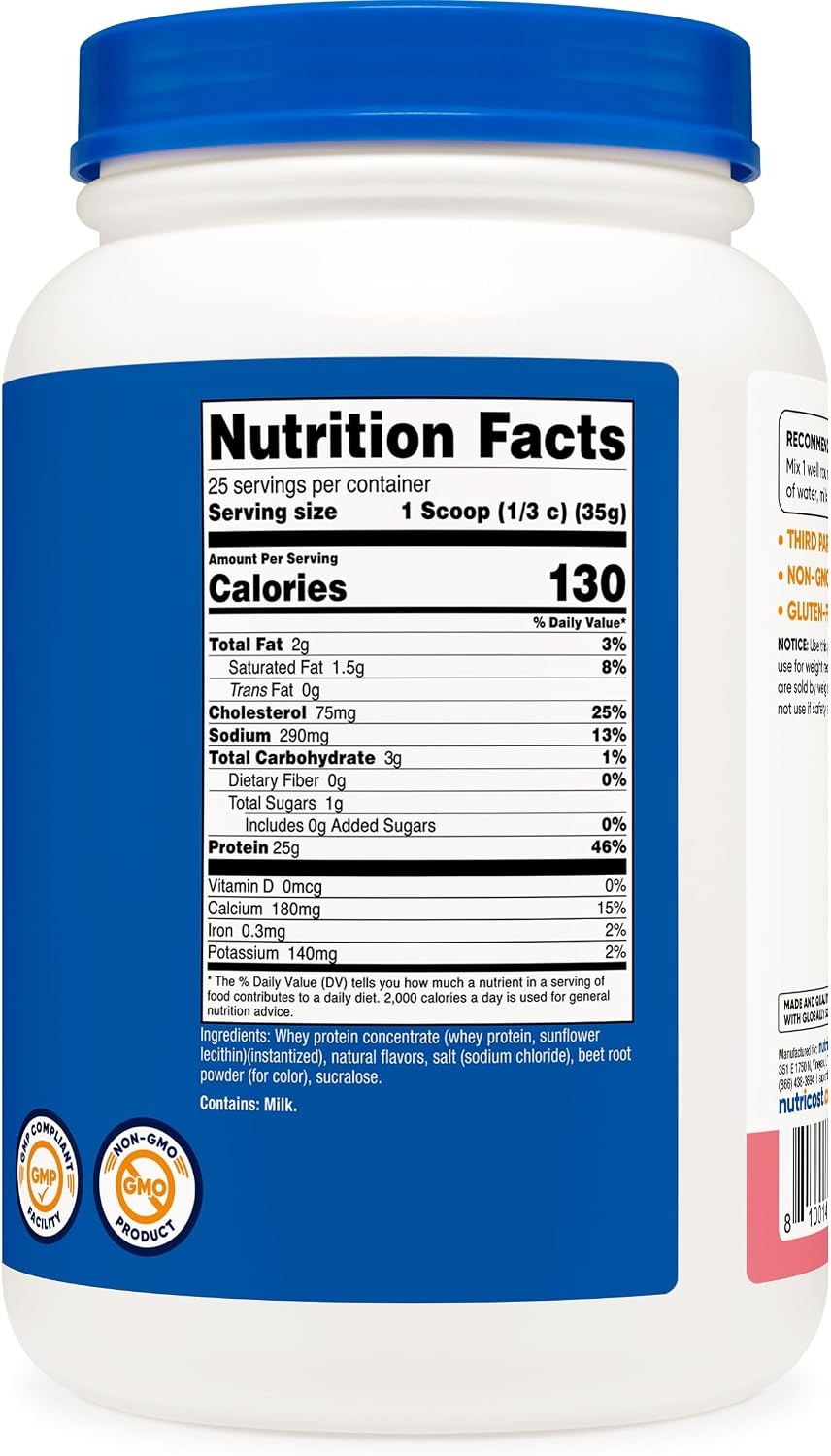 image:imageNutricost Whey Protein Concentrate Powder Unflavored 5 LBStrawberry Milkshake