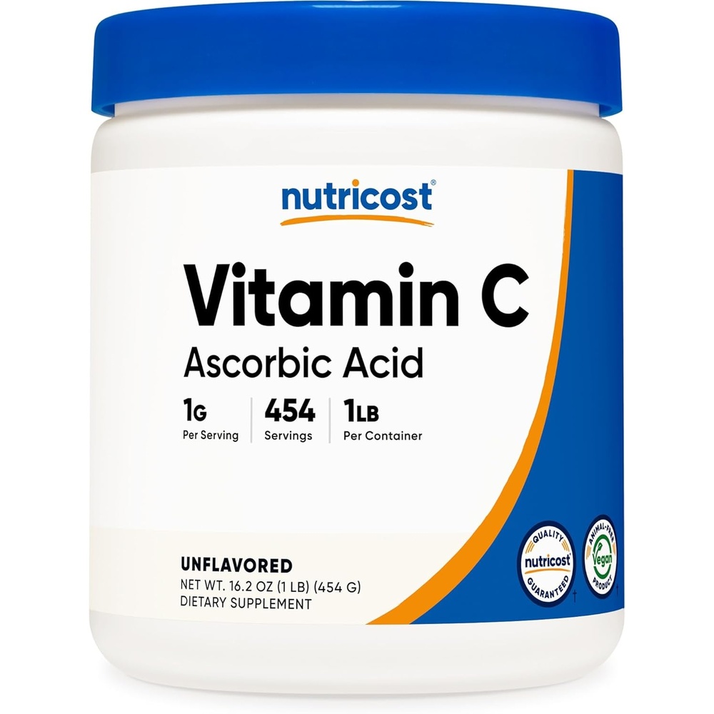 image:imageNutricost Ascorbic Acid Powder Vitamin C 2 LBS  Gluten Free NonGMO162 Ounce Pack of 1