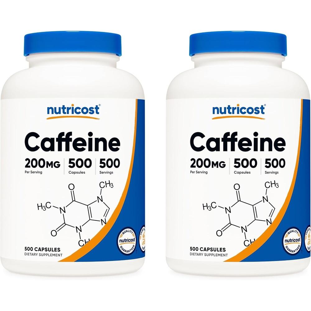 image:imageNutricost Caffeine Pills 200mg 120 Capsules Gluten Free NonGMO2 Count Pack of 500