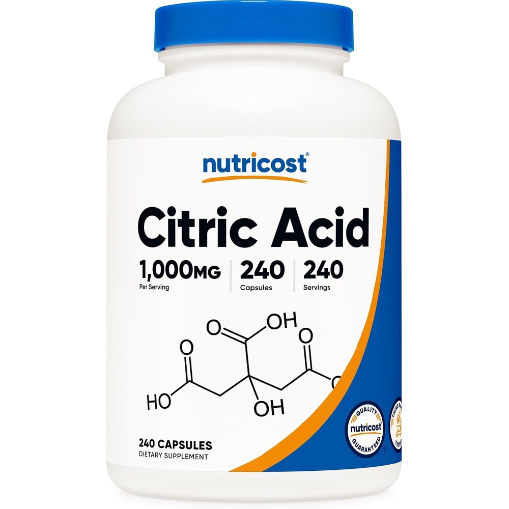 image:imageNutricost Citric Acid 1000mg 1 gram 240 Capsules Gluten Free NonGMO240 Count Pack of 1