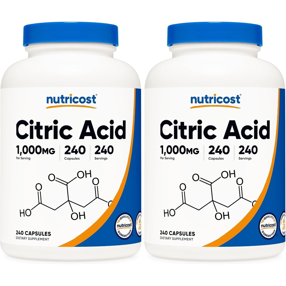 image:imageNutricost Citric Acid 1000mg 1 gram 240 Capsules Gluten Free NonGMO240 Count Pack of 2