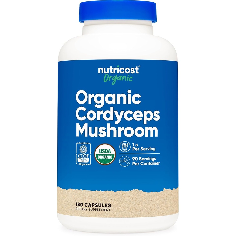 image:imageNutricost Cordyceps Mushroom 1100mg 90 Capsules GlutenFree 45 Servings180 Count Pack of 1