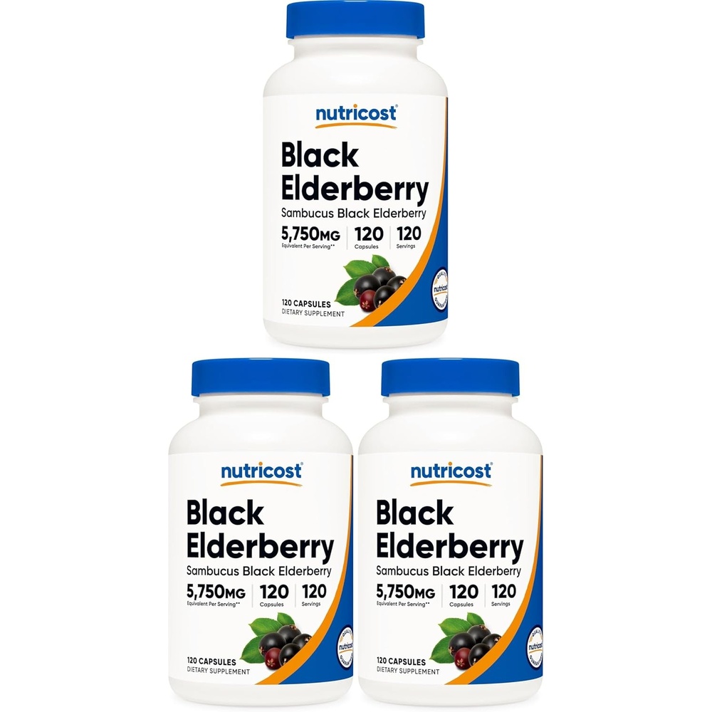 image:imageNutricost Elderberry Capsules 575mg 120 Capsules Black Elderberry120 Count Pack of 3