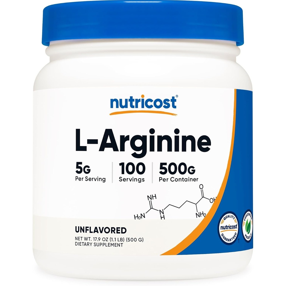 image:imageNutricost LArginine Powder 1KG Pure LArginine 5g Per Serving11 Pound Pack of 1
