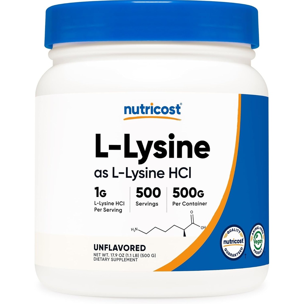 image:imageNutricost LLysine Powder 500 Grams Pure LLysine NonGMO Gluten Free112 Pound Pack of 1