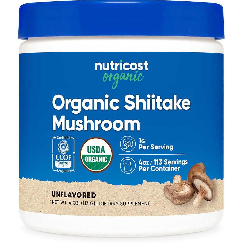 image:imageNutricost Organic Shiitake Mushroom Powder 8oz GlutenFree NonGMOUnflavoured