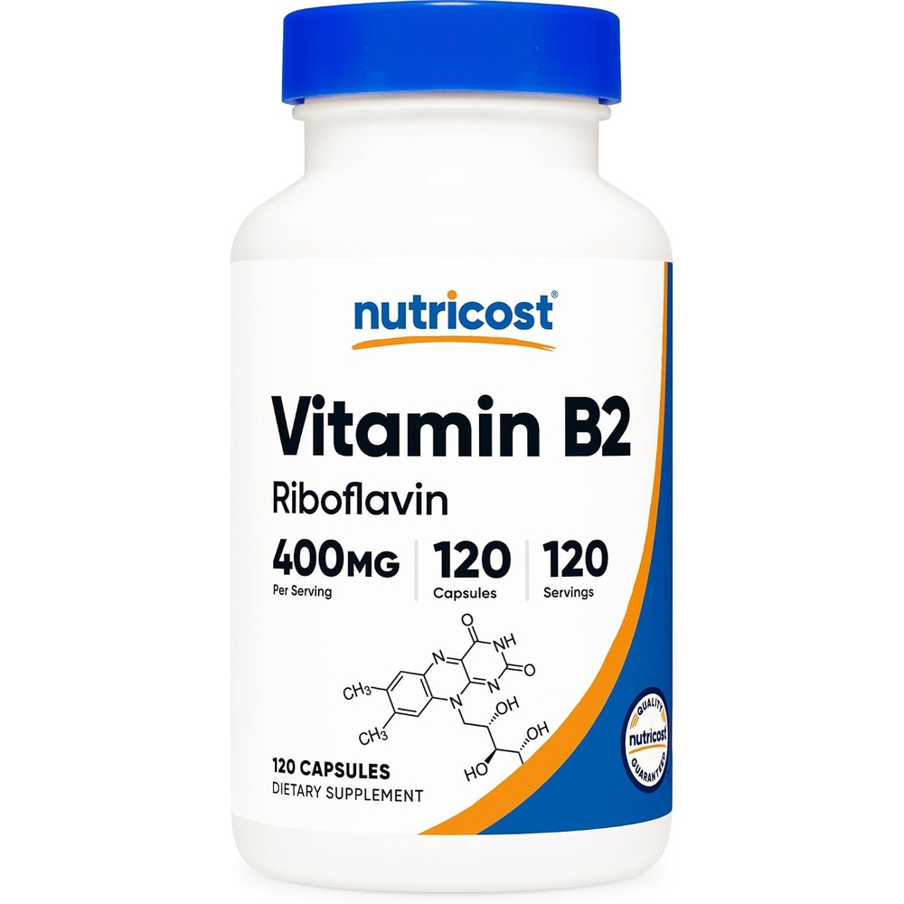 image:imageNutricost Vitamin B2 Riboflavin 400mg 120 Capsules Gluten Free120 Count Pack of 1