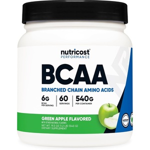 Nutricost BCAA Powder (Strawberry Kiwi, 90 Servings) – Optimal 2:1:1 Ratio(Green Apple)