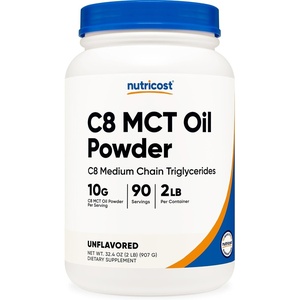 Nutricost C8 MCT Oil Powder 2LBS (32oz) – 95% C8 MCT Oil Powder(Unflavored)
