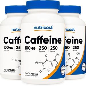 Nutricost Caffeine Pills 100mg Per Serving, 250 Capsules(250 Count (Pack of 3))