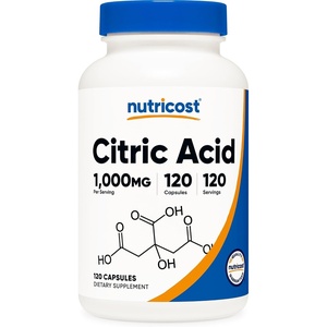 Nutricost Citric Acid 1000mg (1 gram), 240 Capsules – Gluten Free, Non-GMO(120 Count (Pack of 1))