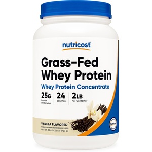 Nutricost Grass-Fed Whey Protein Concentrate Powder (Chocolate) 5LBS(Vanilla)