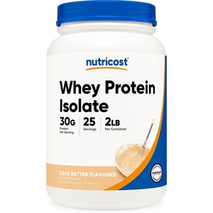 Nutricost Isolate Whey Protein Powder, Vanilla, 5 pounds(Cake Batter)