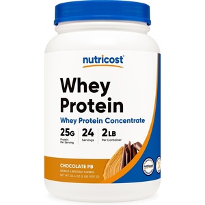 Nutricost Whey Protein Concentrate Powder (Unflavored) 5 LB(Choc Peanut Butter)