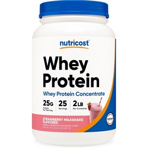 Nutricost Whey Protein Concentrate Powder (Unflavored) 5 LB(Strawberry Milkshake)